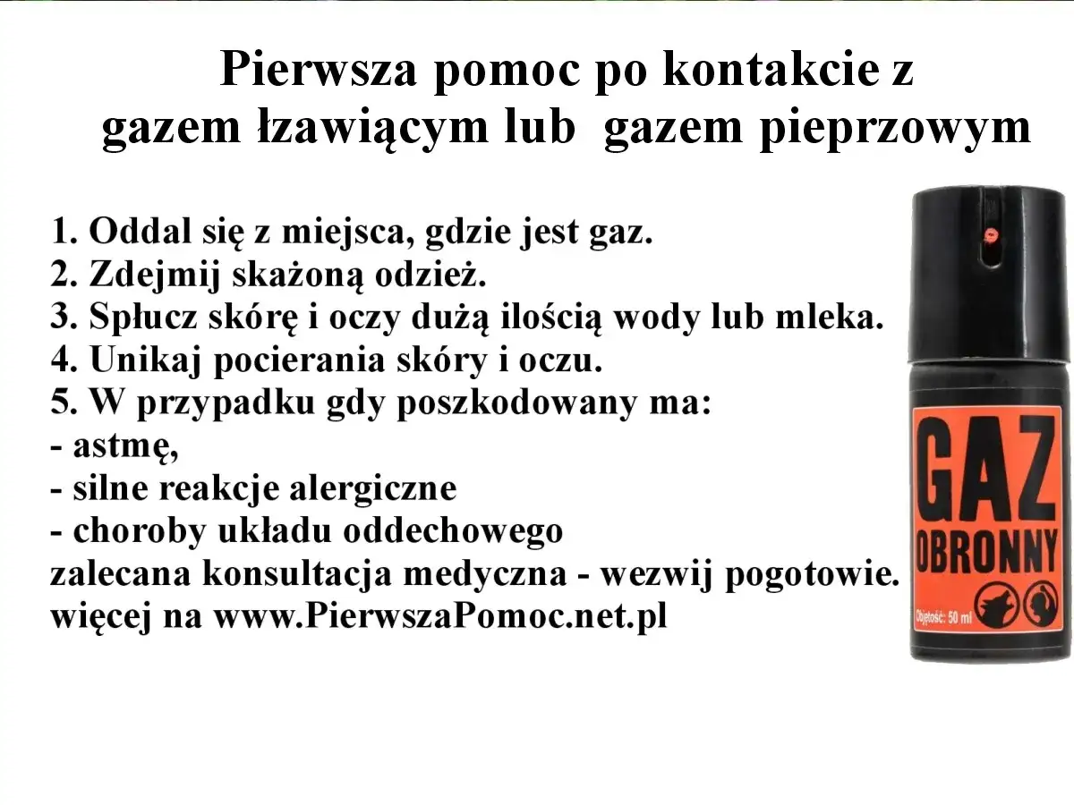Pierwsza pomoc po kontakcie z gazem pieprzowym