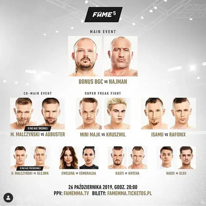 harmonogram walk FAME MMA