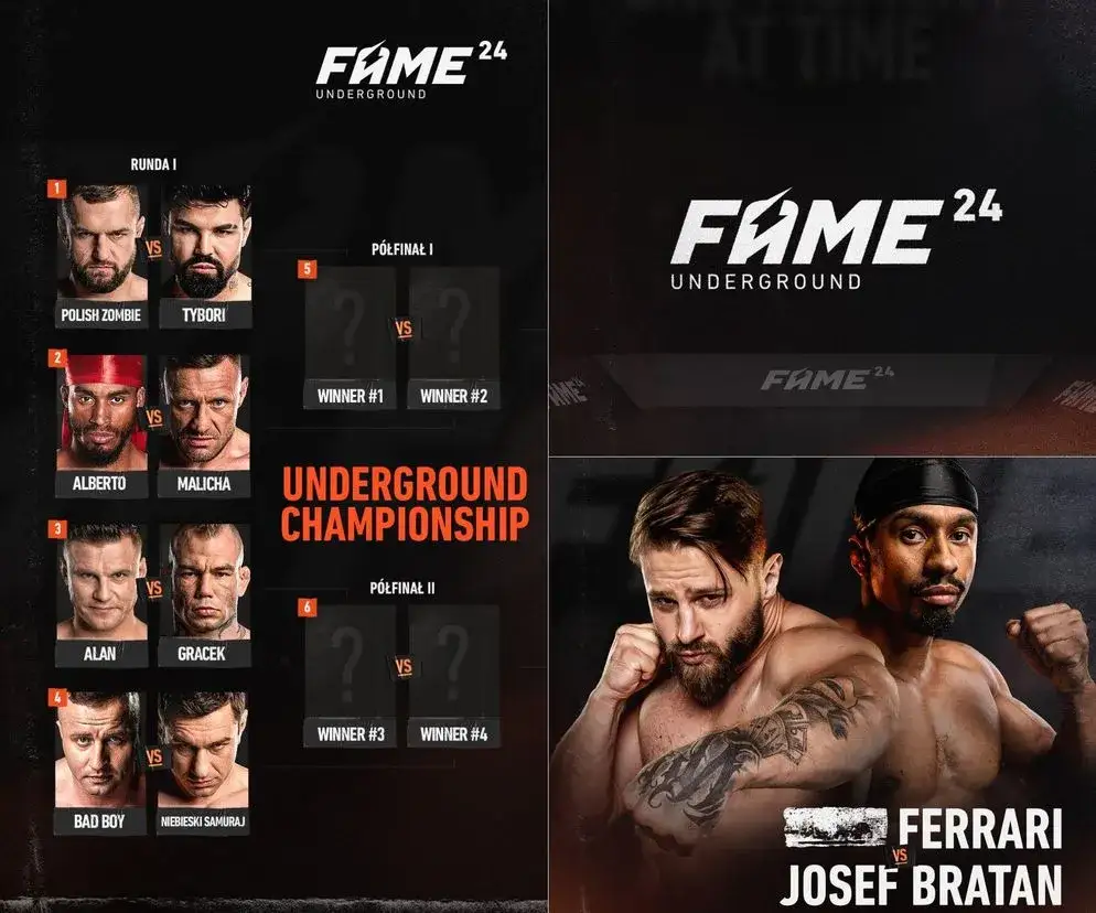Karta walk MMA, zawodnicy w oktagonie, plakat gali