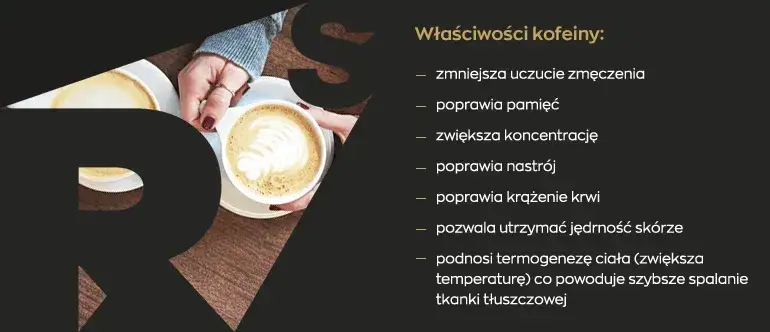 kofeina przed treningiem korzyści infografika